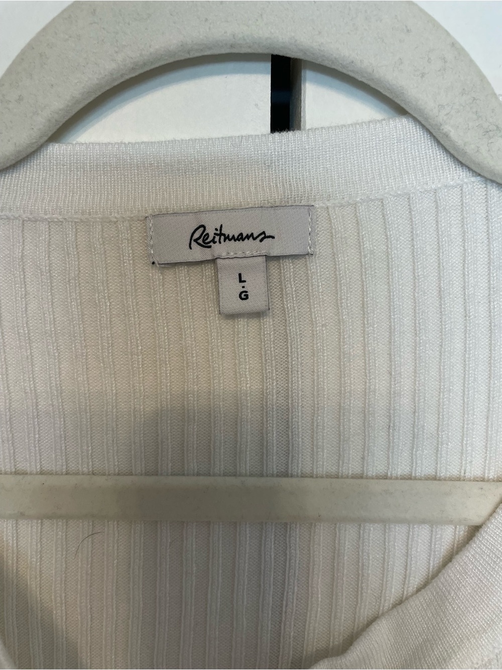 Reitmans White Ribbed Button-Front Cardigan - Picture 4 of 6